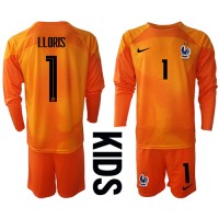 Billiga Frankrike Hugo Lloris #1 Målvakt Barnkläder Hemma fotbollskläder till baby VM 2022 Långärmad (+ Korta byxor)